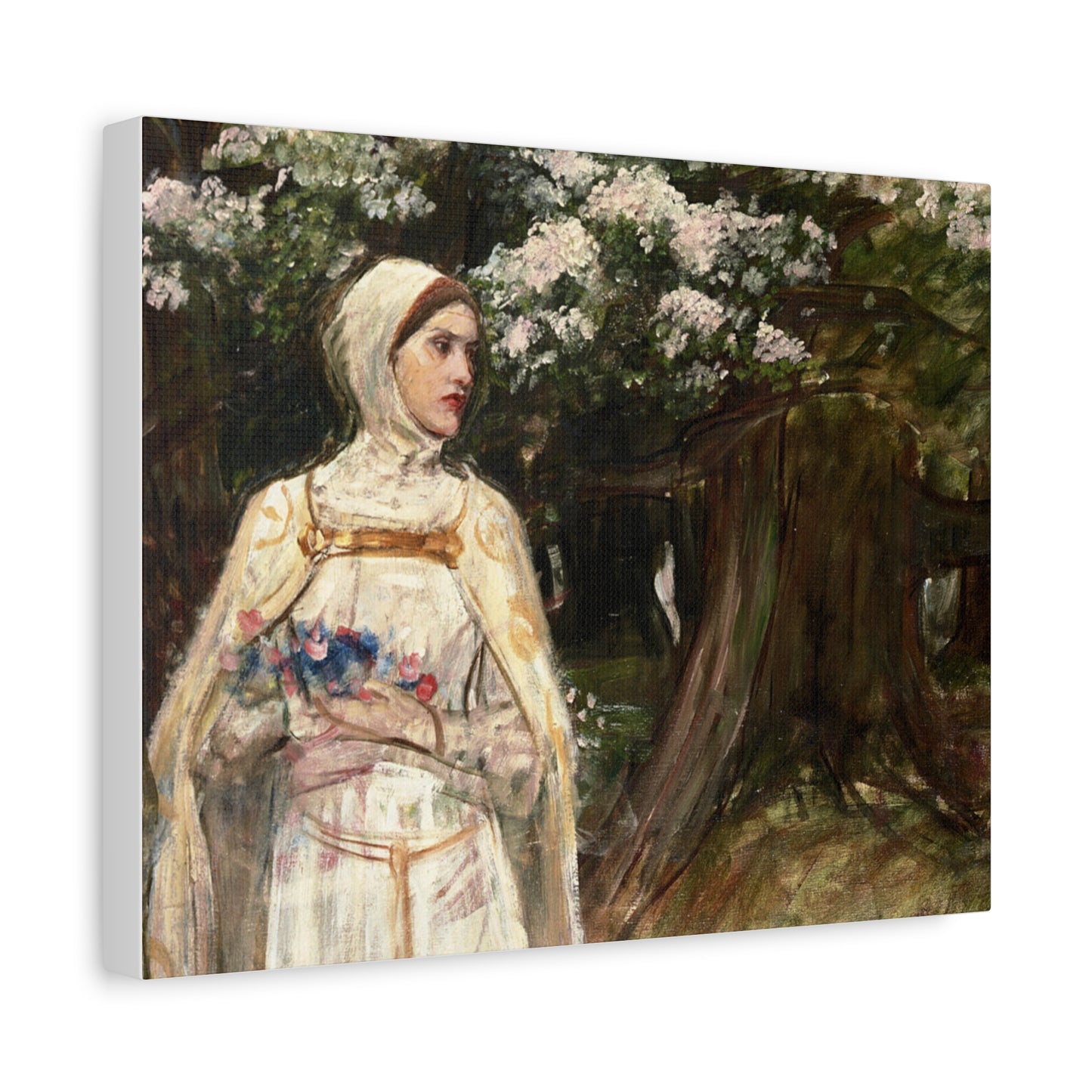 Matilda (formerly called Beatrice) by John William Waterhouse Matte Canvas Wall Art Print