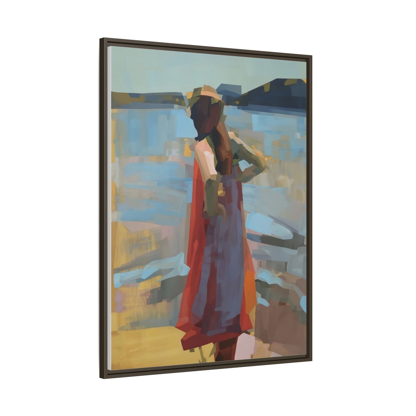 Framed Matte Canvas Print — Coastal Woman Abstract Art