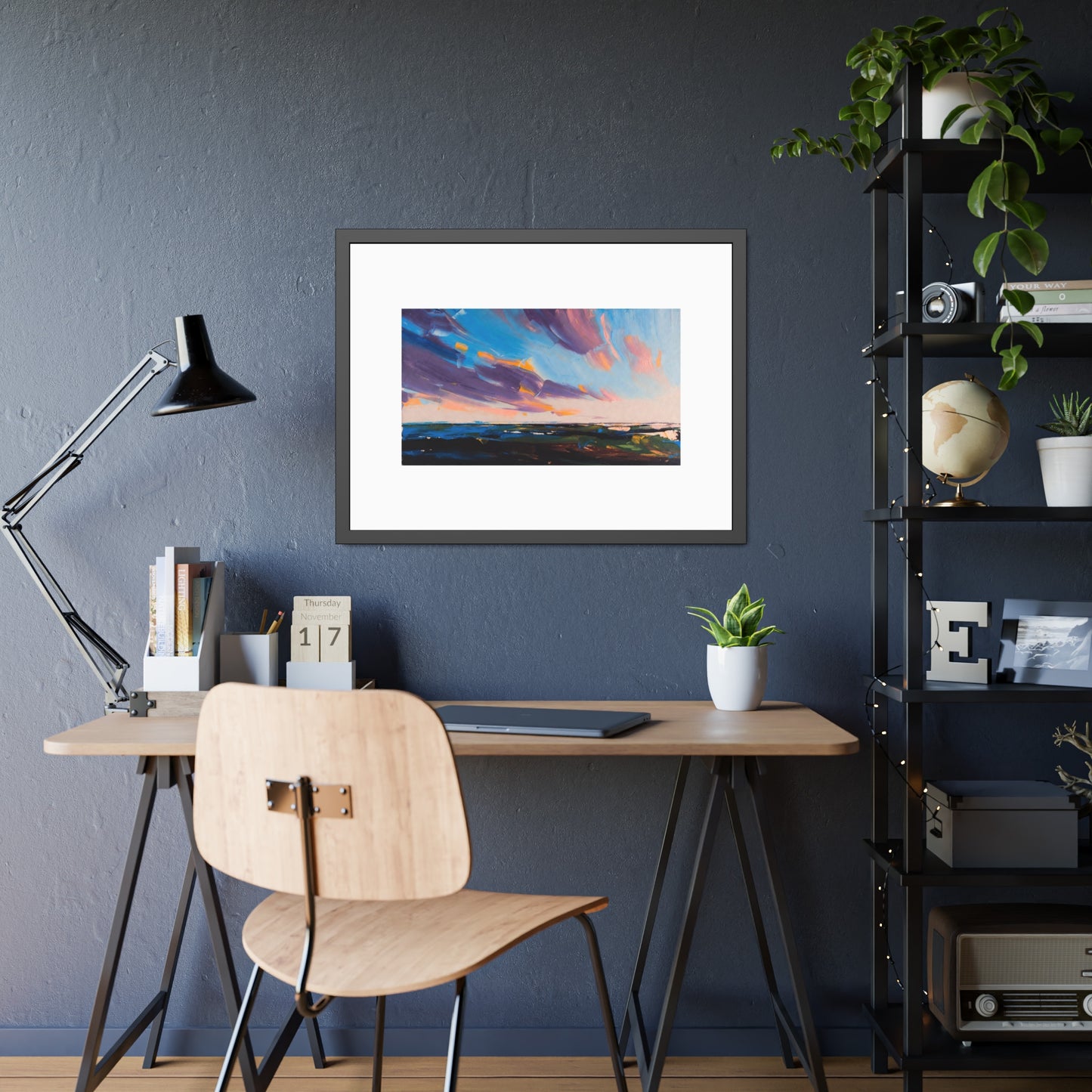 Framed Poster – Colorful Coastal Sunset Landscape Art Print