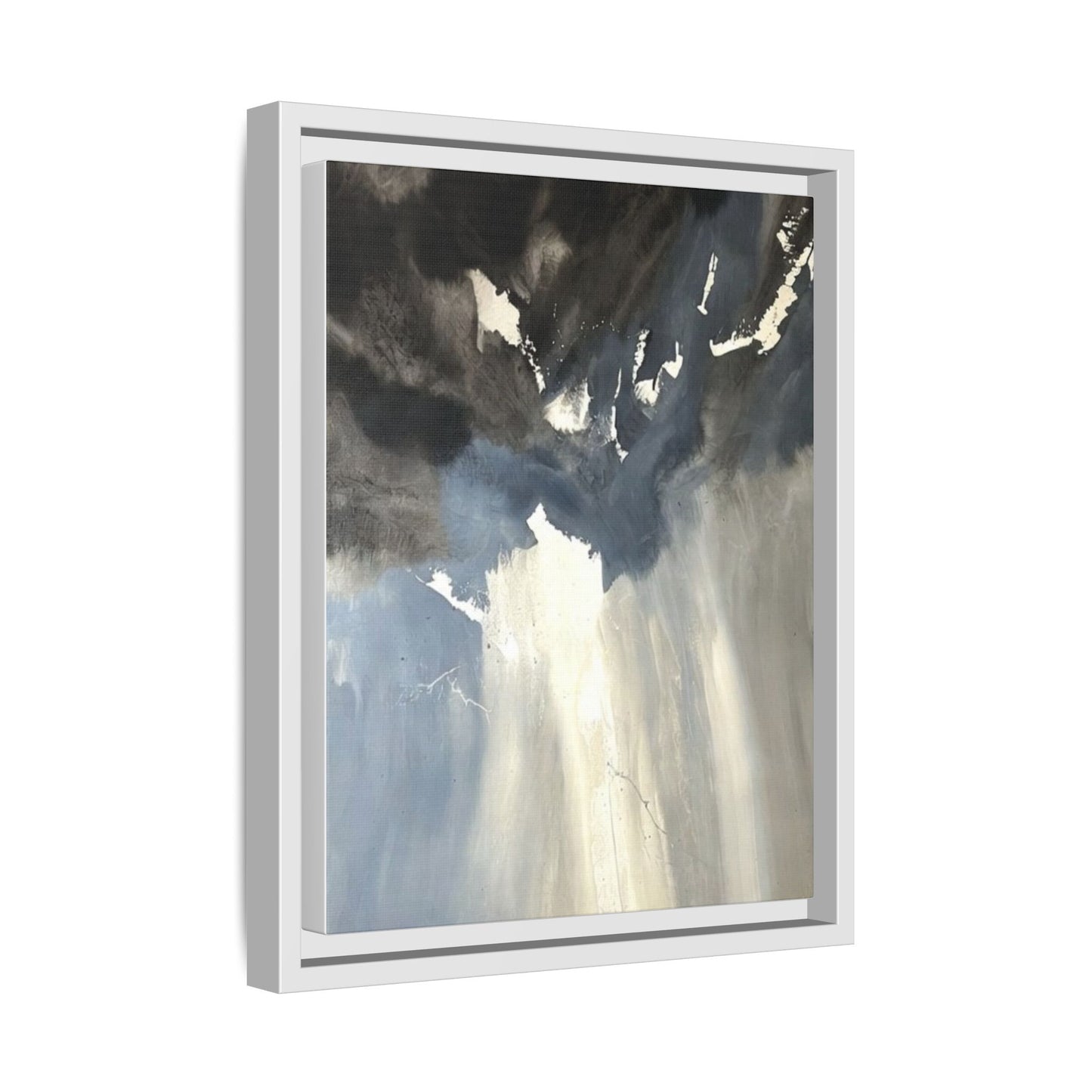 Framed Matte Canvas Art — Moody Abstract Sky Painting