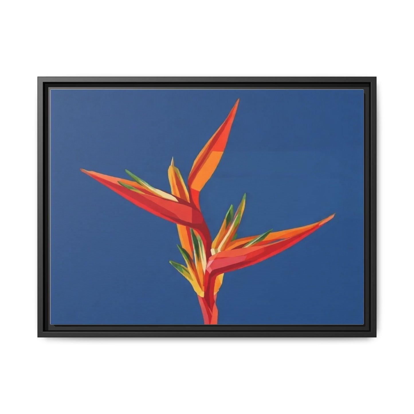 Framed Matte Canvas – Tropical Bird of Paradise Floral Wall Art