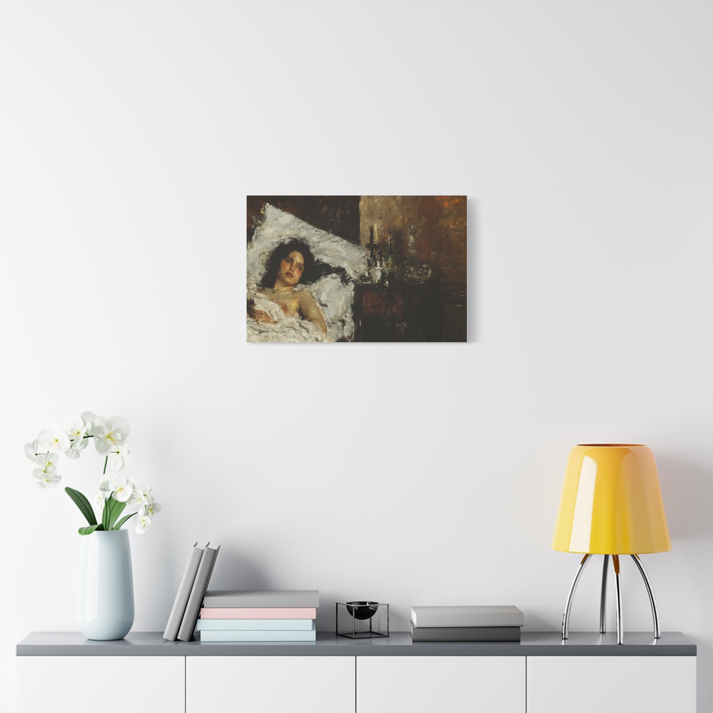 Resting by Antonio Mancini Matte Canvas Wall Art Print