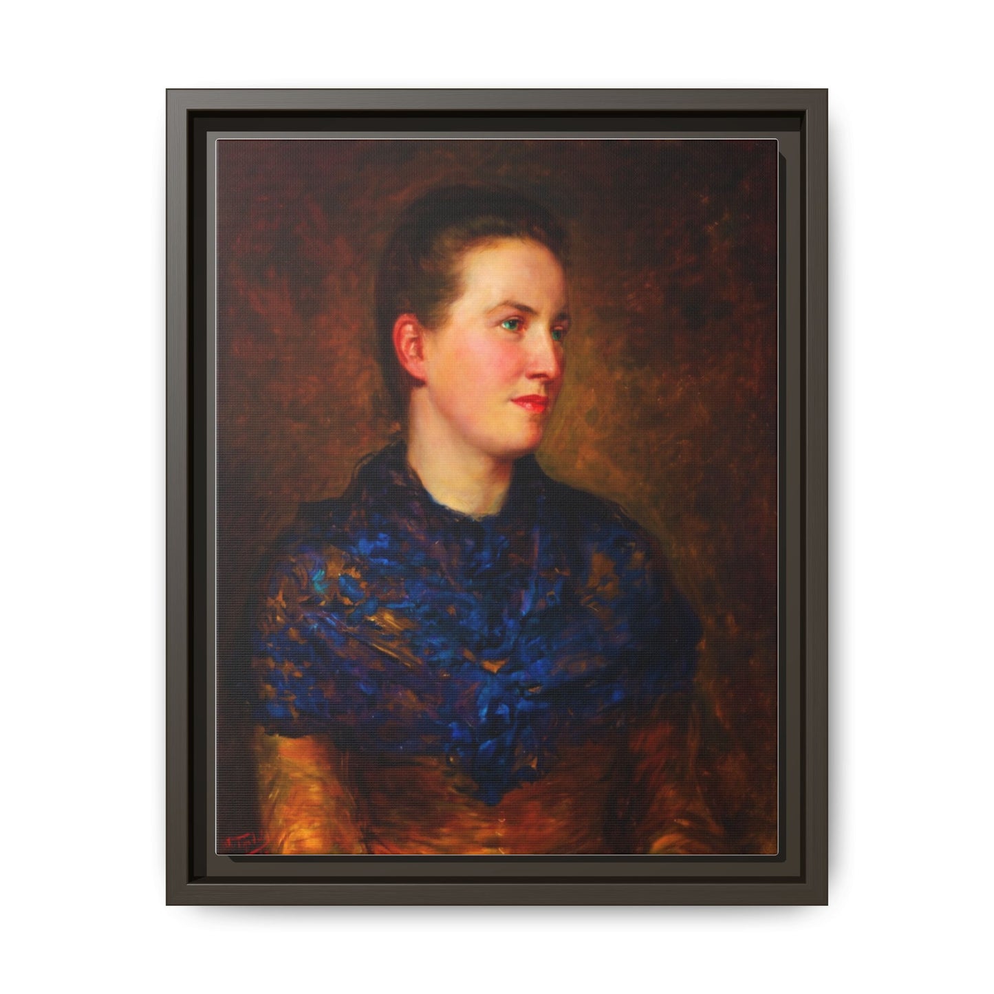 Framed Matte Canvas Portrait Print — Classic Victorian Woman Wall Art