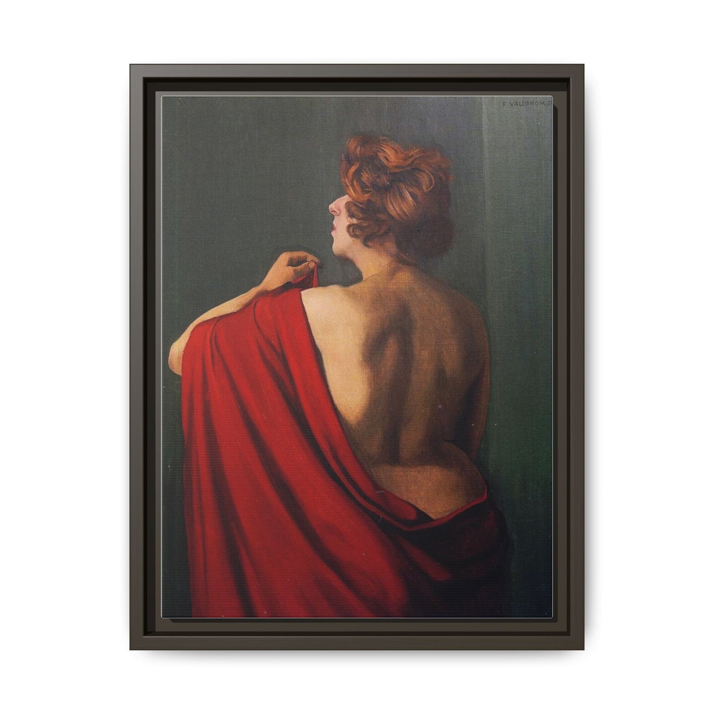 Femme au châle rouge by Félix Vallotton Framed Matte Canvas Wall Art Print