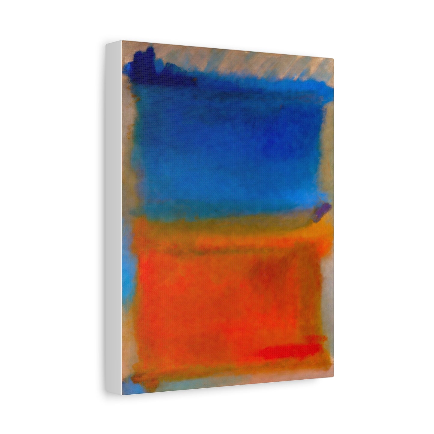 Abstract Blue and Orange Canvas Print — Modern Stretched Wall Art