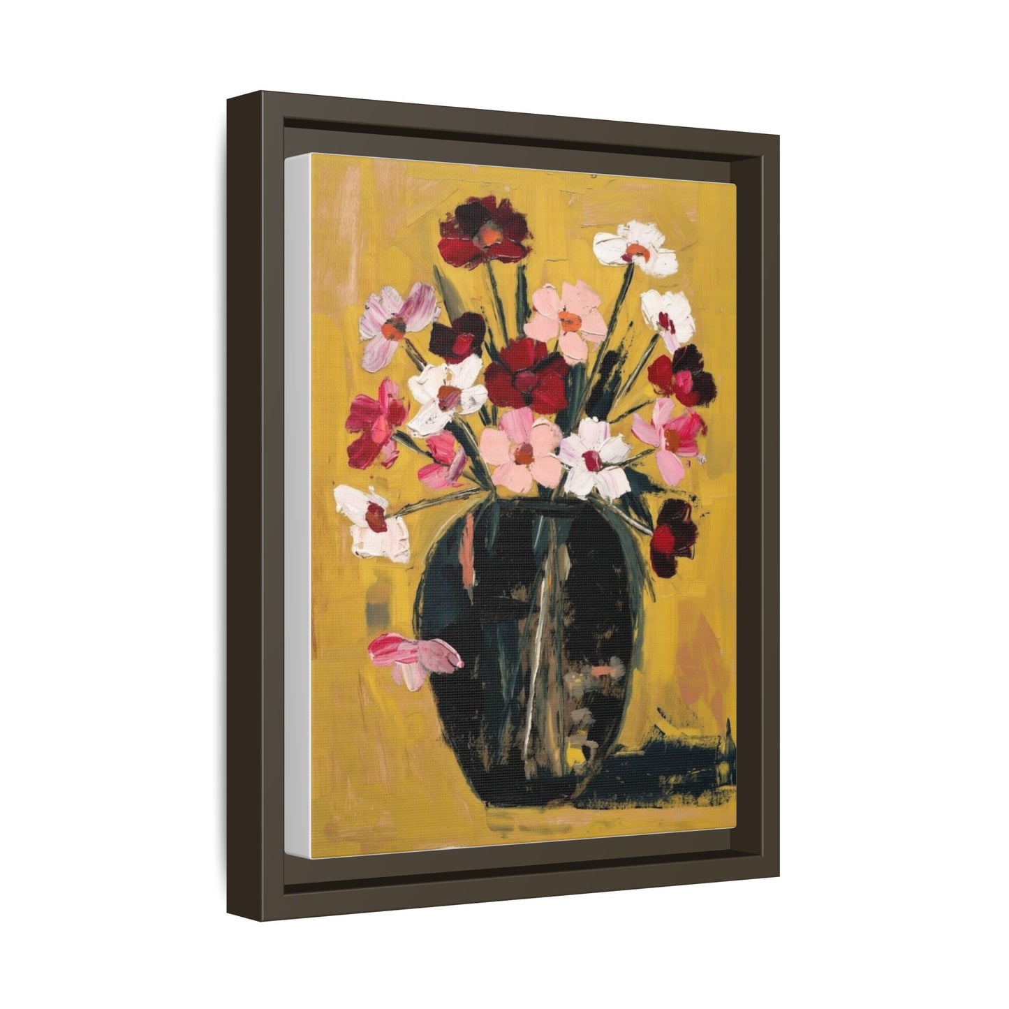 Framed Matte Canvas Floral Still Life Wall Art