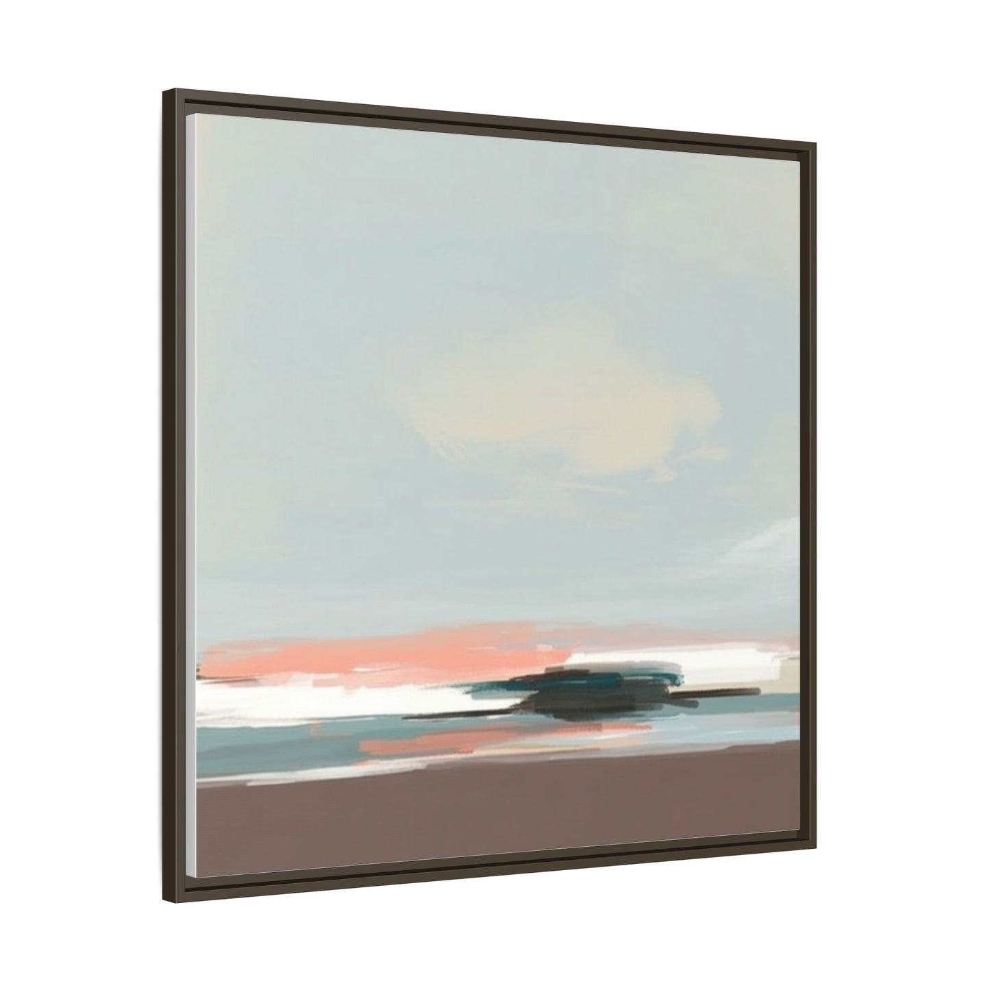 Framed Matte Canvas Print — Soft Coastal Abstract Landscape