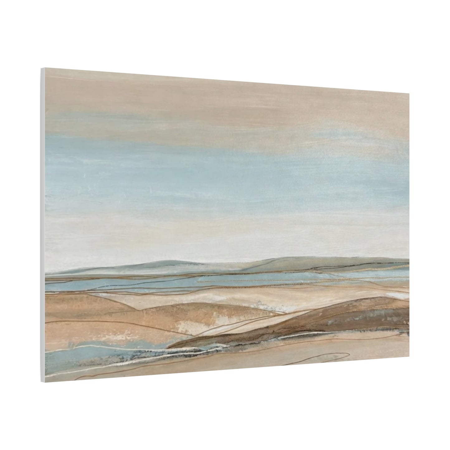 Coastal Pastel Landscape Canvas — Matte Stretched Wall Art