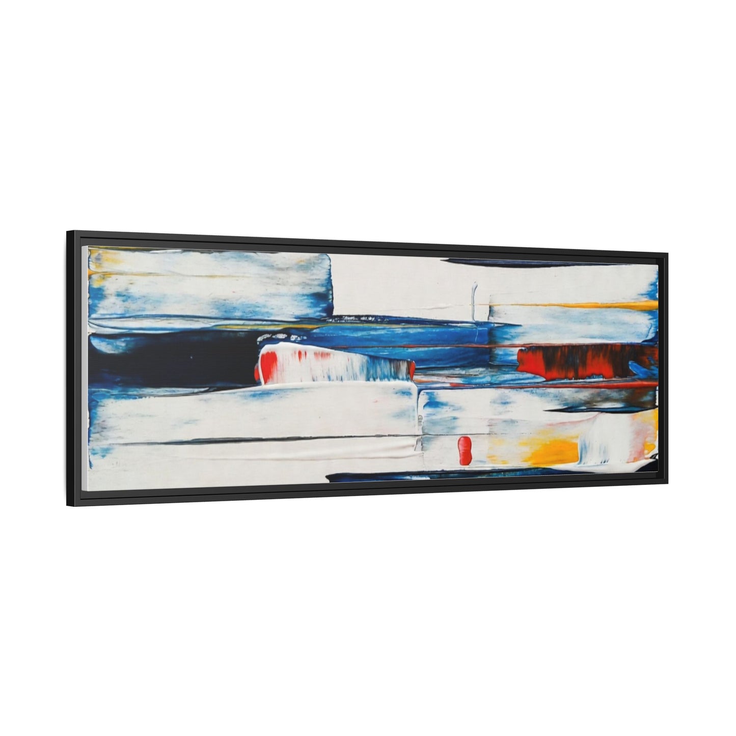 Abstract Coastal Brushstrokes Framed Canvas Print