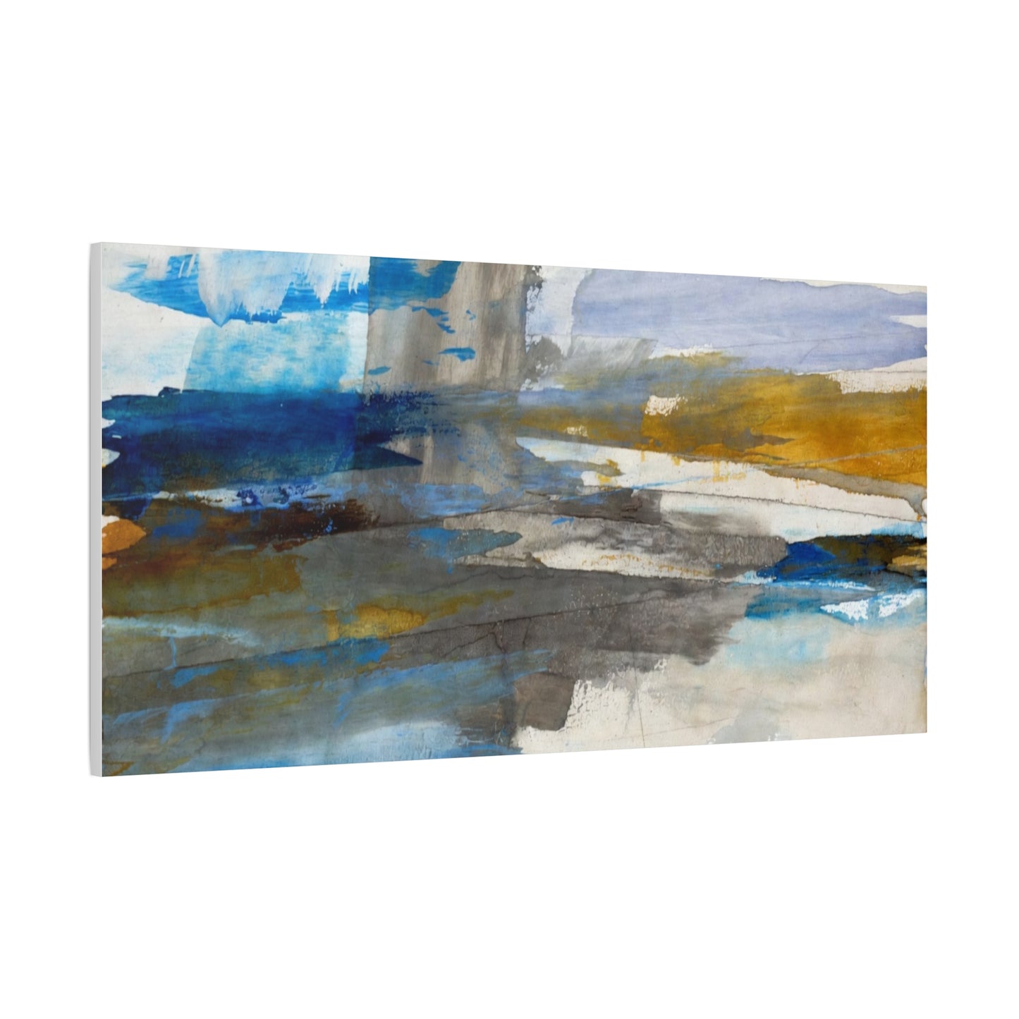 Abstract Coastal Blue Matte Canvas Print — Stretched 1.25" Wall Art
