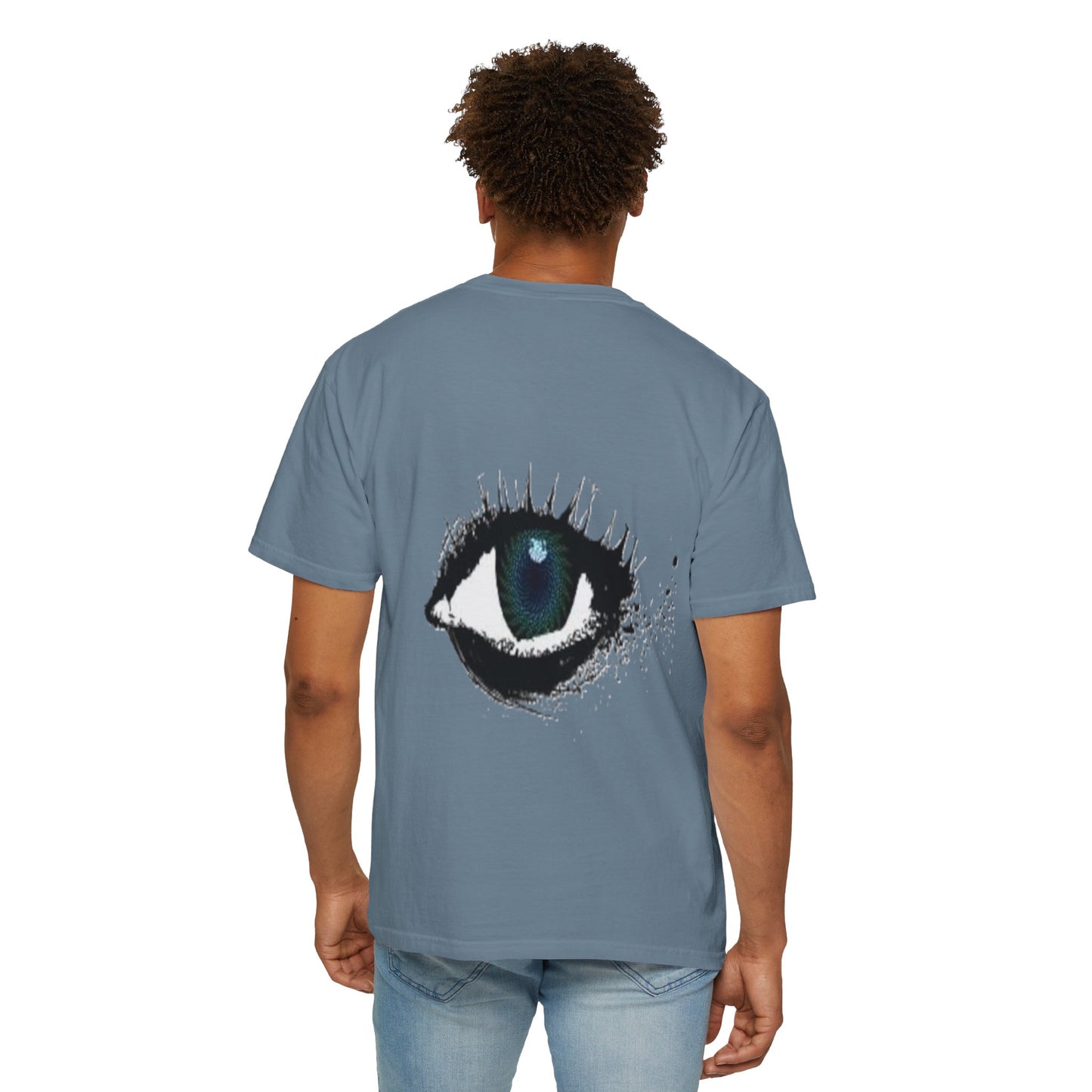 Eye Graphic T-Shirt — Blue Iris Grunge Art Tee