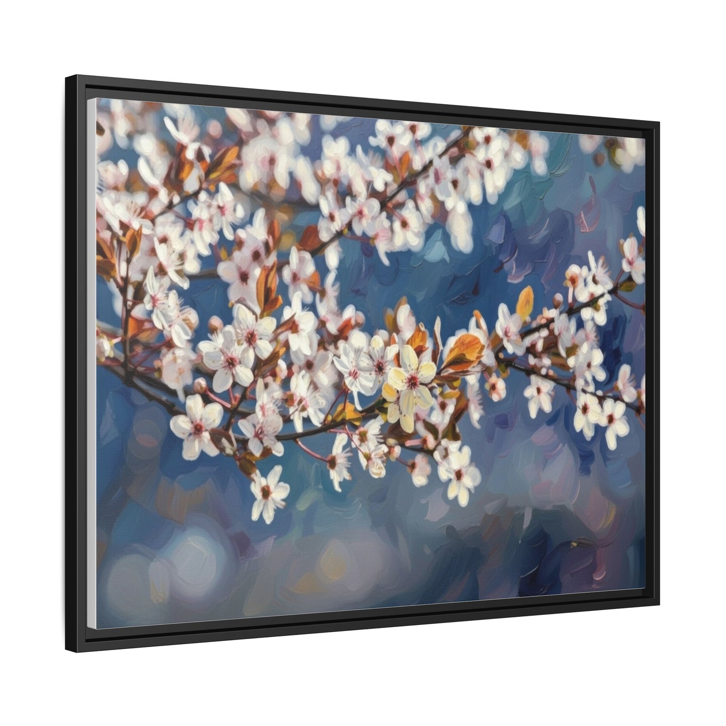 Framed Matte Canvas Print — Cherry Blossom Branch Wall Art
