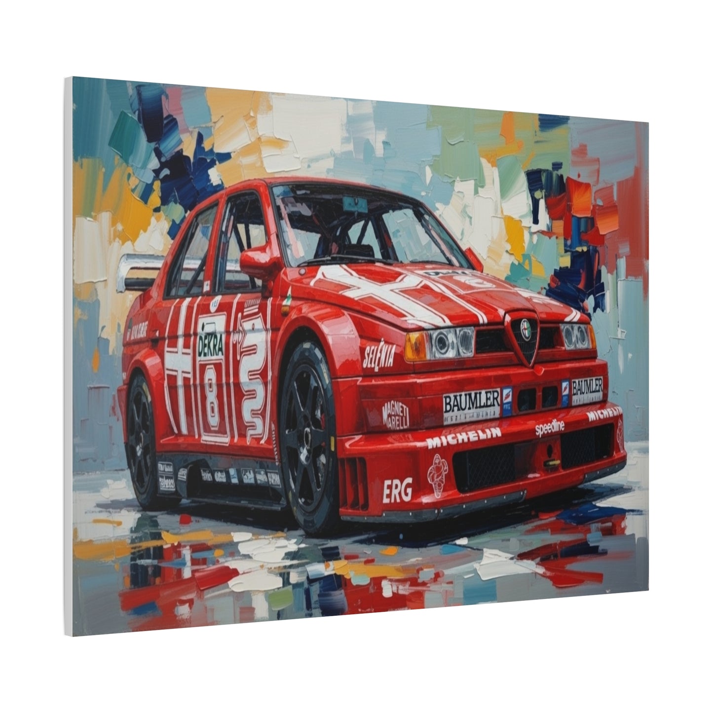 Racing Alfa Romeo Canvas Print — Red Race Car Stretched Wall Art