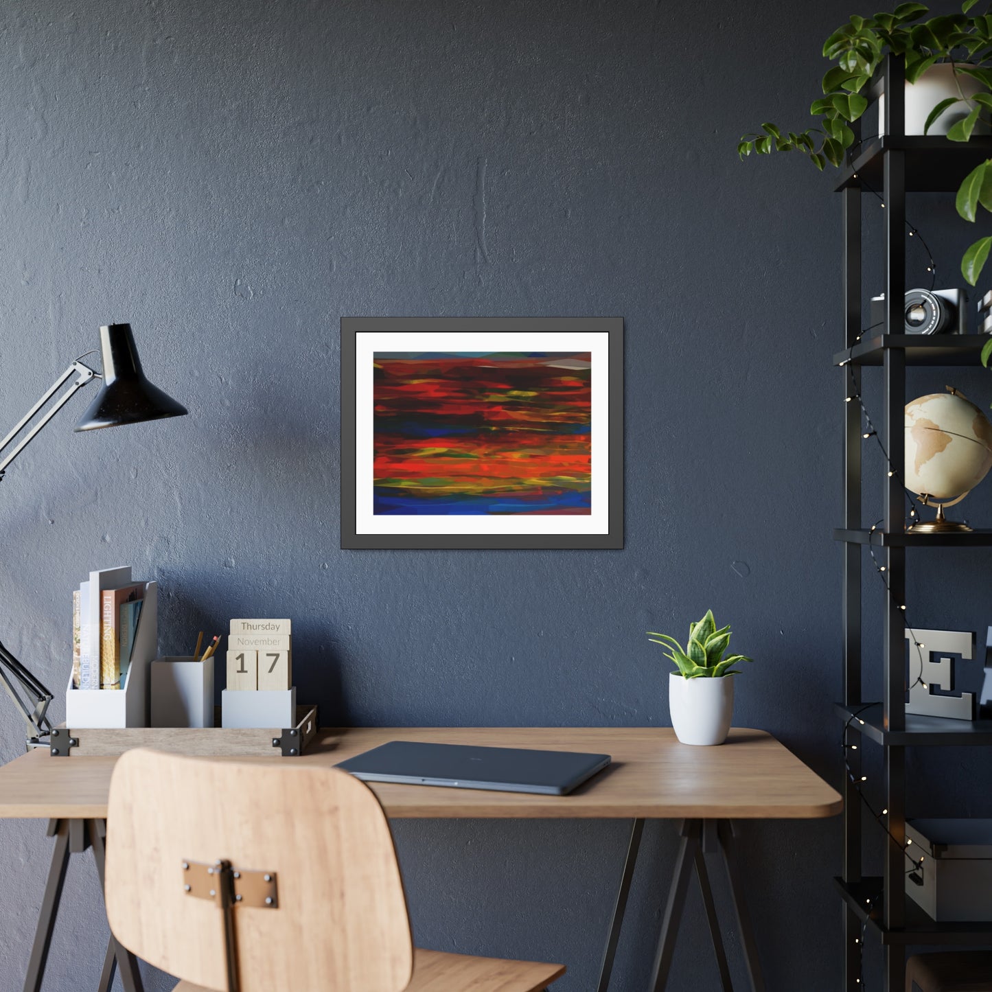 Abstract Sunset Framed Poster — Colorful Modern Wall Art