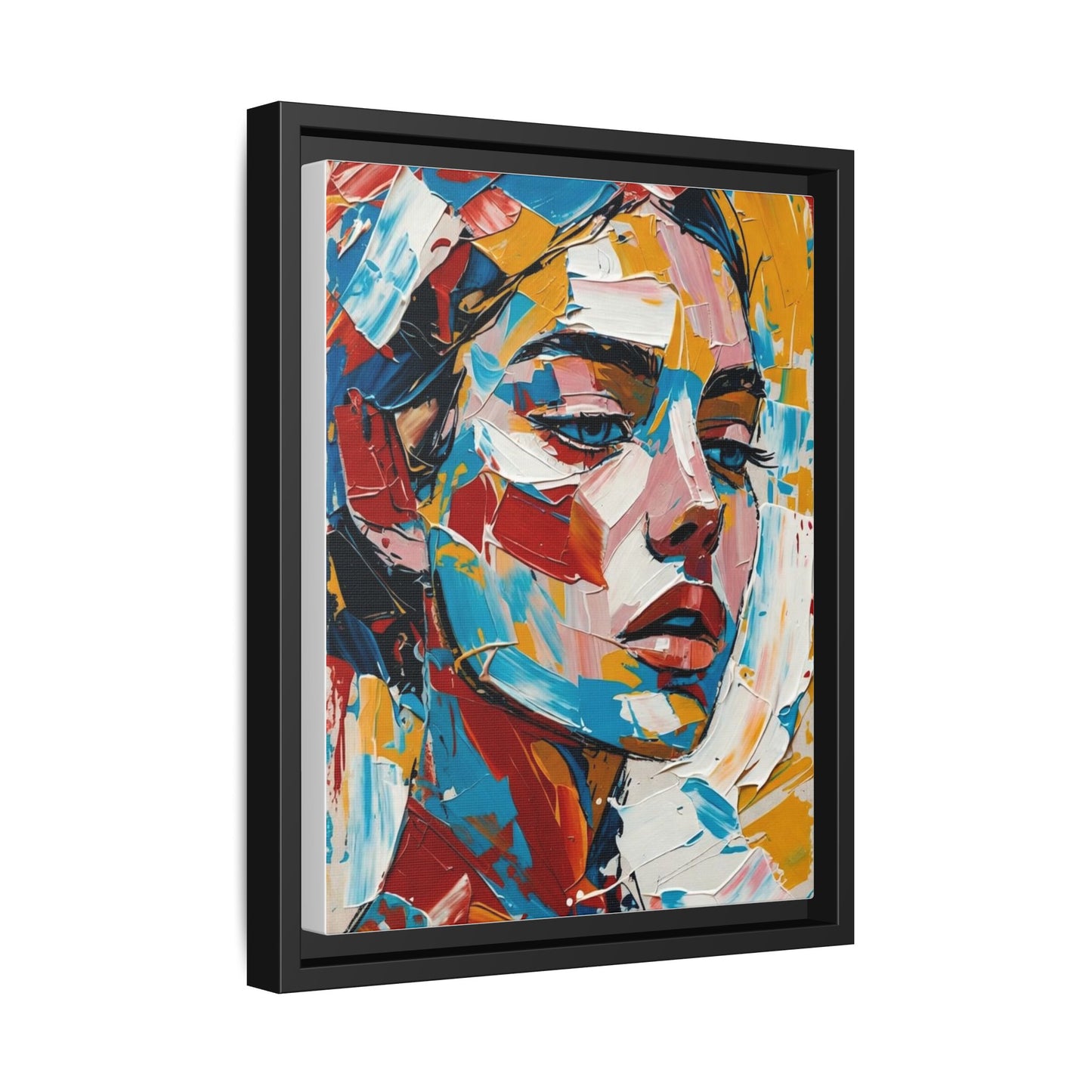 Colorful Abstract Portrait Framed Canvas Print