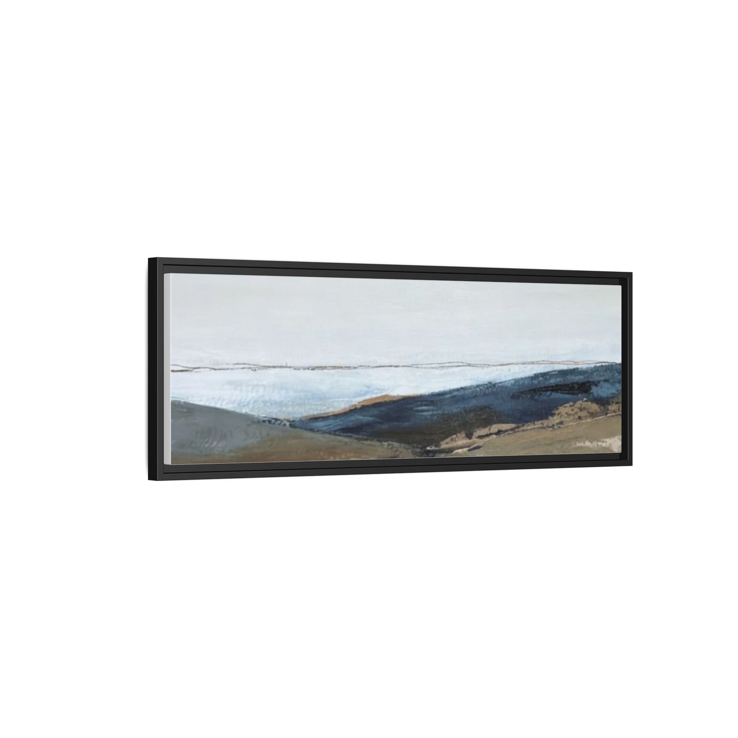 Framed Matte Canvas Wall Art — Serene Coastal Abstract Landscape