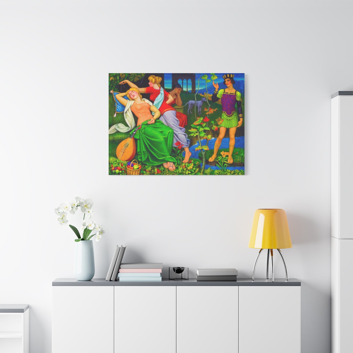 Colorful Renaissance-Inspired Matte Stretched Canvas Art