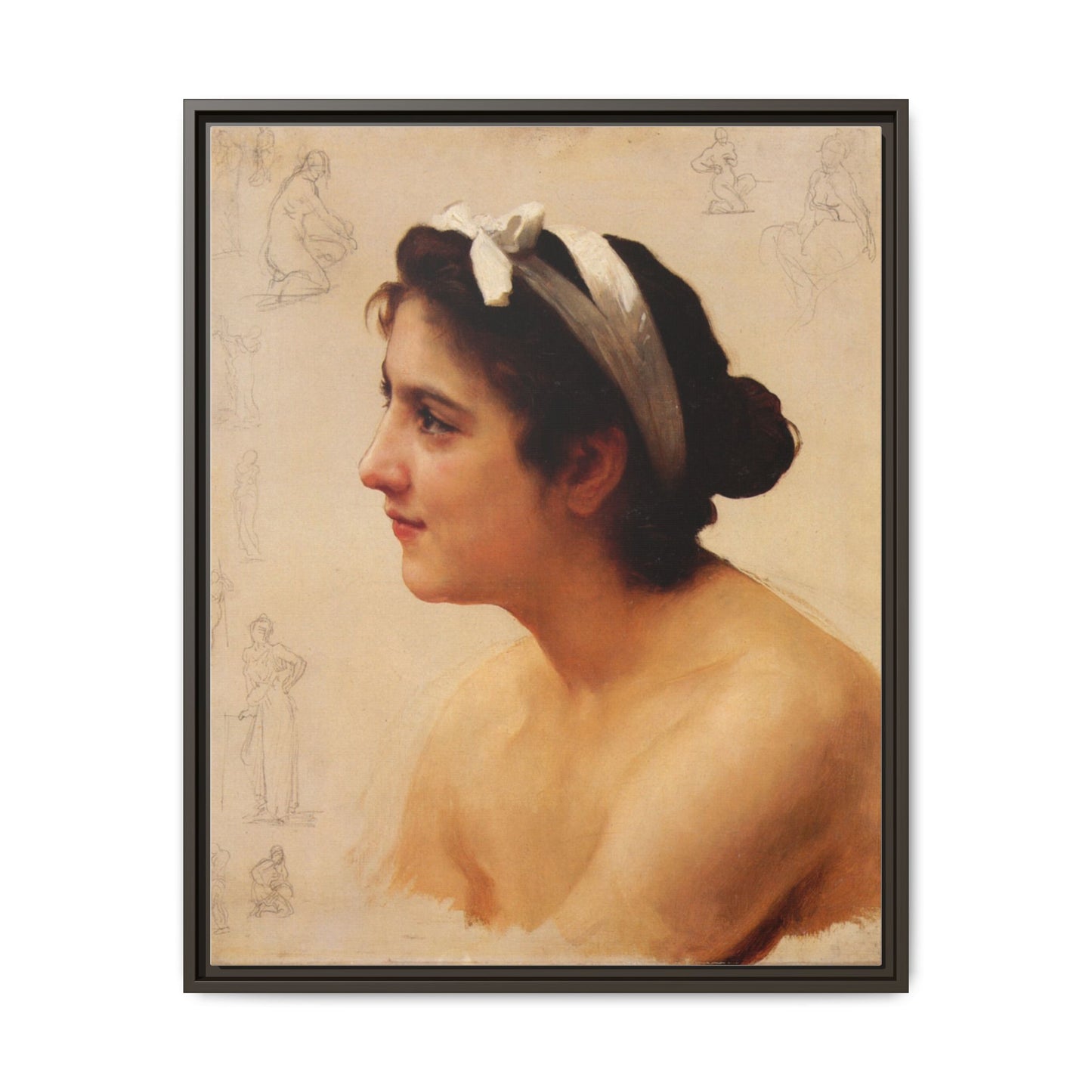 Study Of A Woman For Offering To Love by William Adolphe Bouguereau Framed Matte Canvas Print