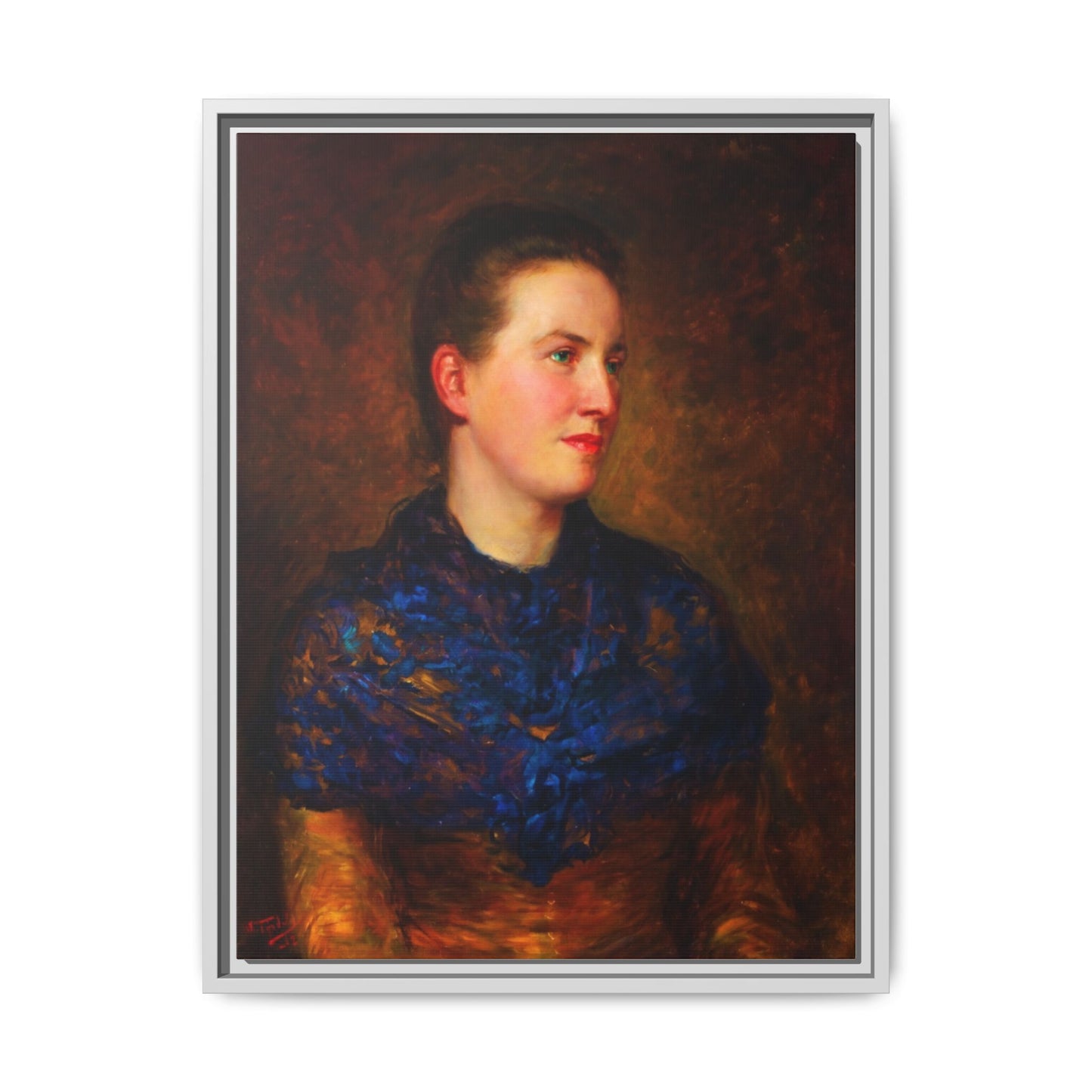 Framed Matte Canvas Portrait Print — Classic Victorian Woman Wall Art