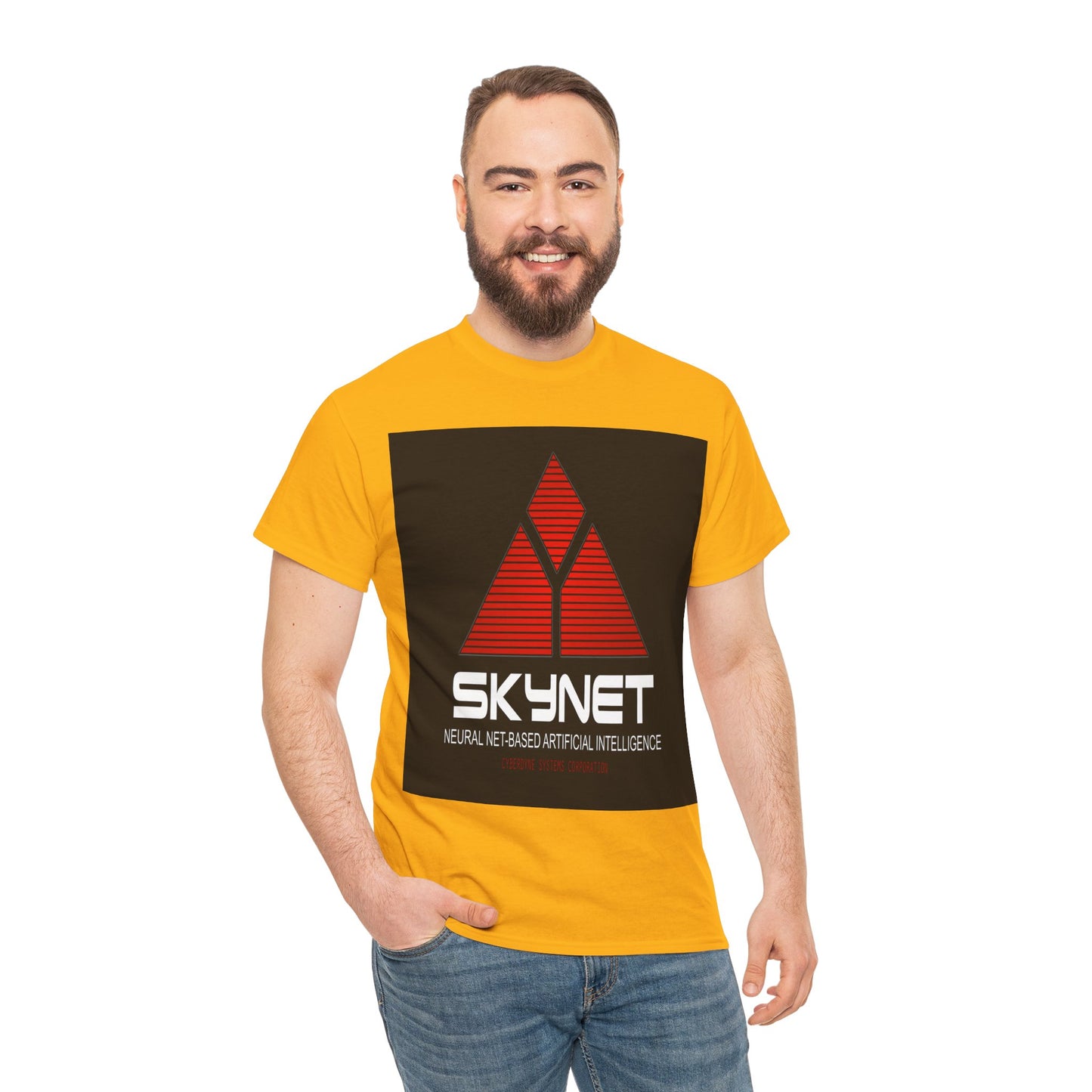 Skynet Logo Tee — Retro Red AI Graphic T-Shirt