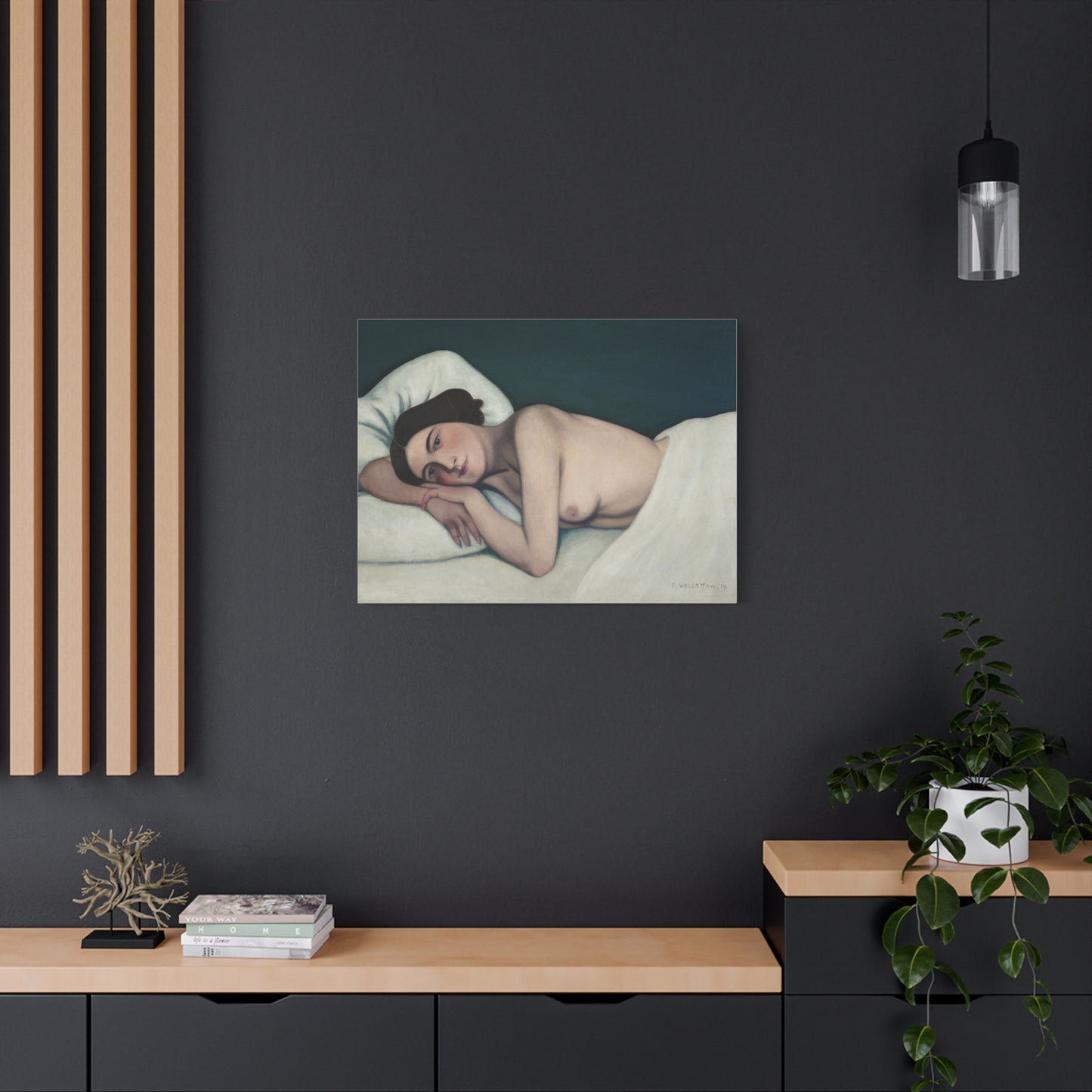 Nu au lit by Félix Vallotto Matte Canvas Wall Art Print