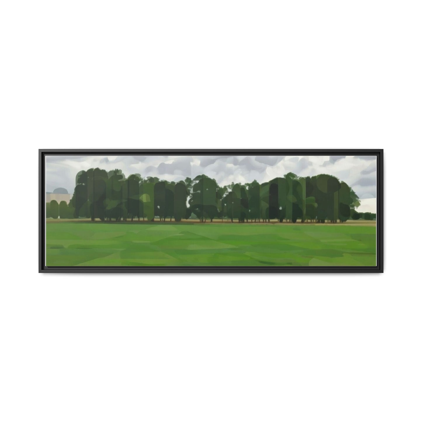 Framed Matte Canvas Print — Minimalist Green Landscape Art