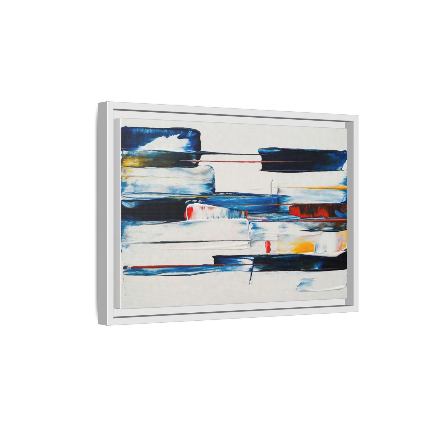 Abstract Coastal Brushstrokes Framed Canvas Print