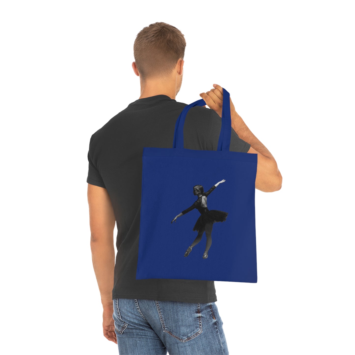 Ballet Silhouette Cotton Tote — Dancer Tote Bag for Ballet Lovers