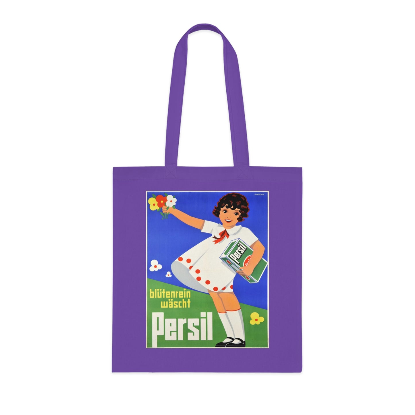 Persil Vintage Ad Tote Bag — Retro Flower Girl Laundry Graphic Cotton Tote
