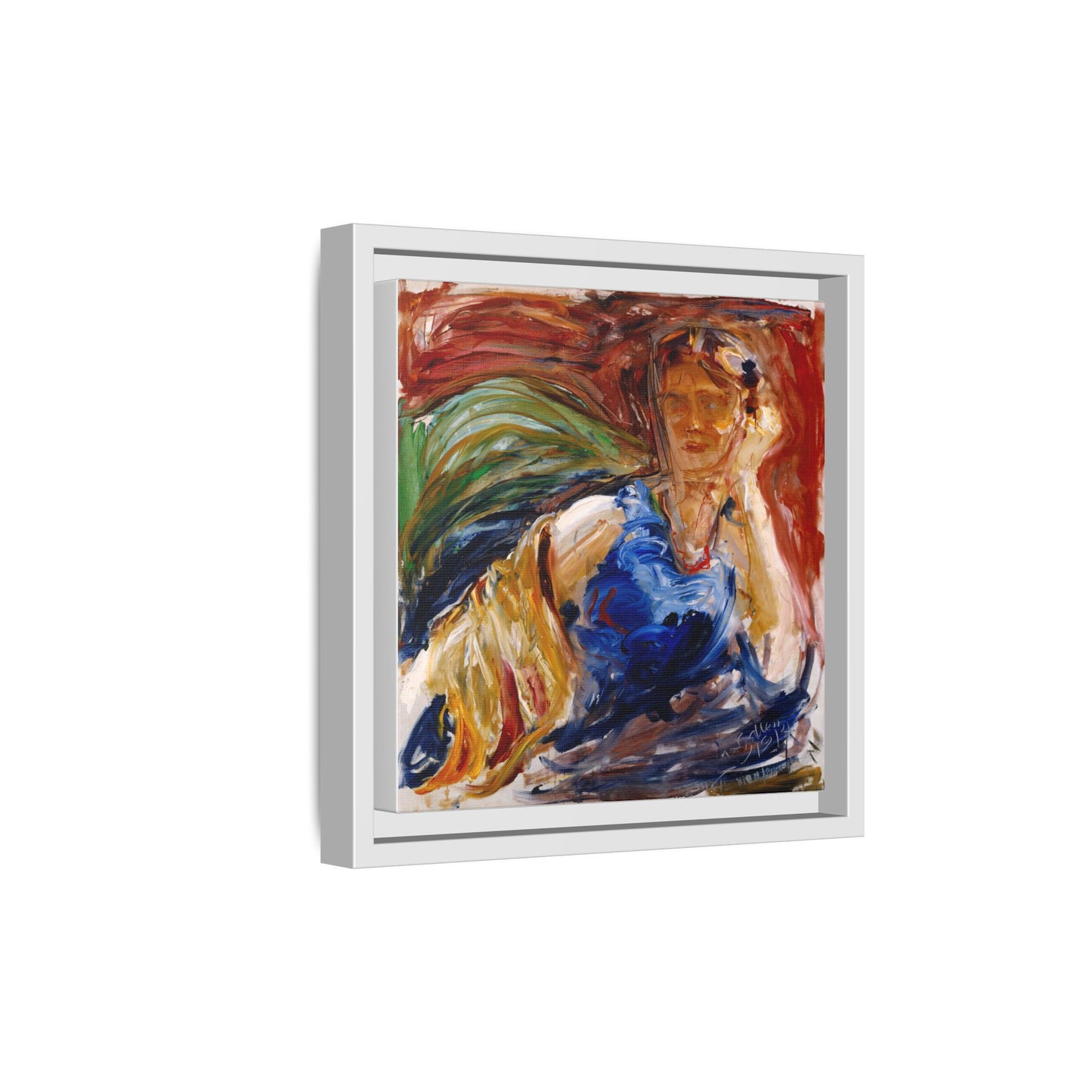 Portrait of hyllis Sjostrom by Akseli Gallen-Kallela Canvas Matte Framed Wall Art Print