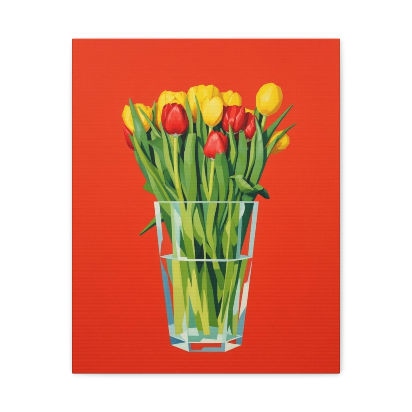 Tulip Bouquet Canvas Print — Vibrant Red Floral Wall Art