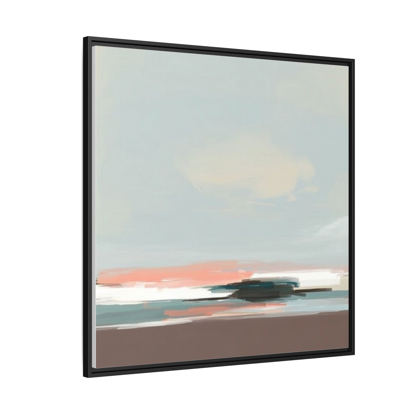 Framed Matte Canvas Print — Soft Coastal Abstract Landscape