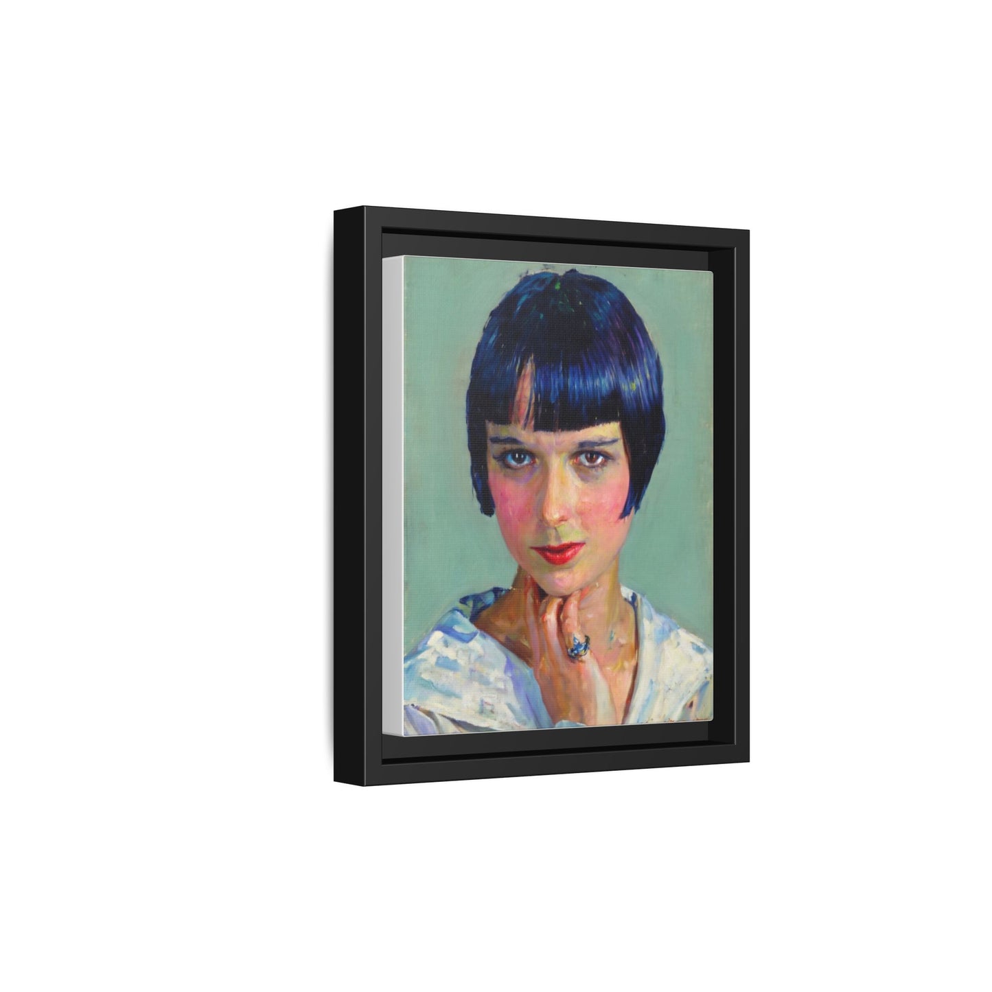 Framed Matte Canvas Portrait Print — Vintage Flapper Woman