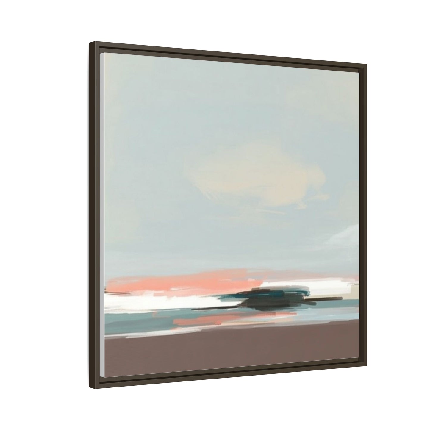 Framed Matte Canvas Print — Soft Coastal Abstract Landscape