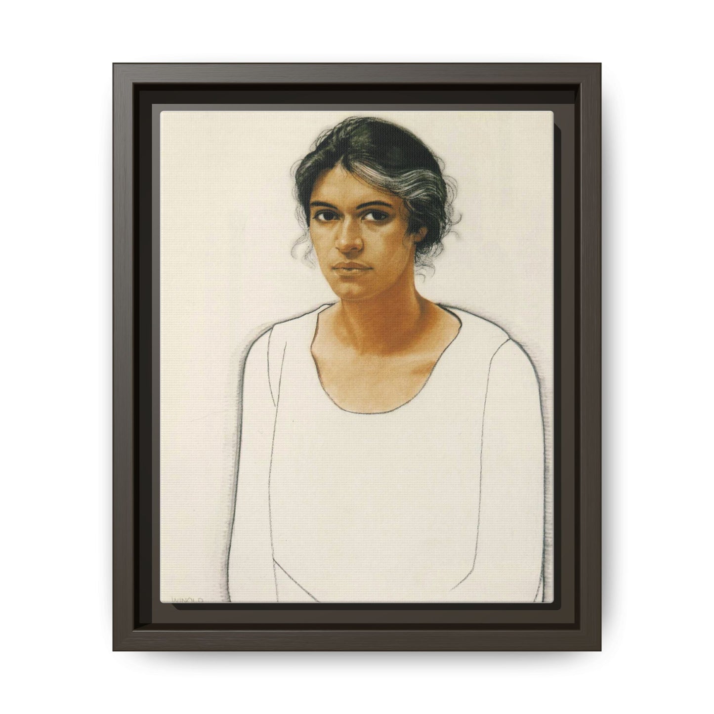 Portrait of a Woman by Winold Reiss Framed Matte Canvas Portrait Print