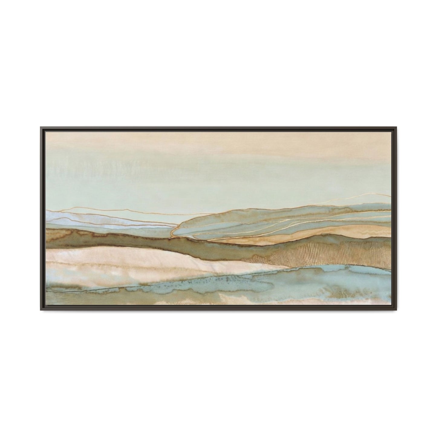 Framed Matte Canvas Coastal Abstract Landscape Wall Art
