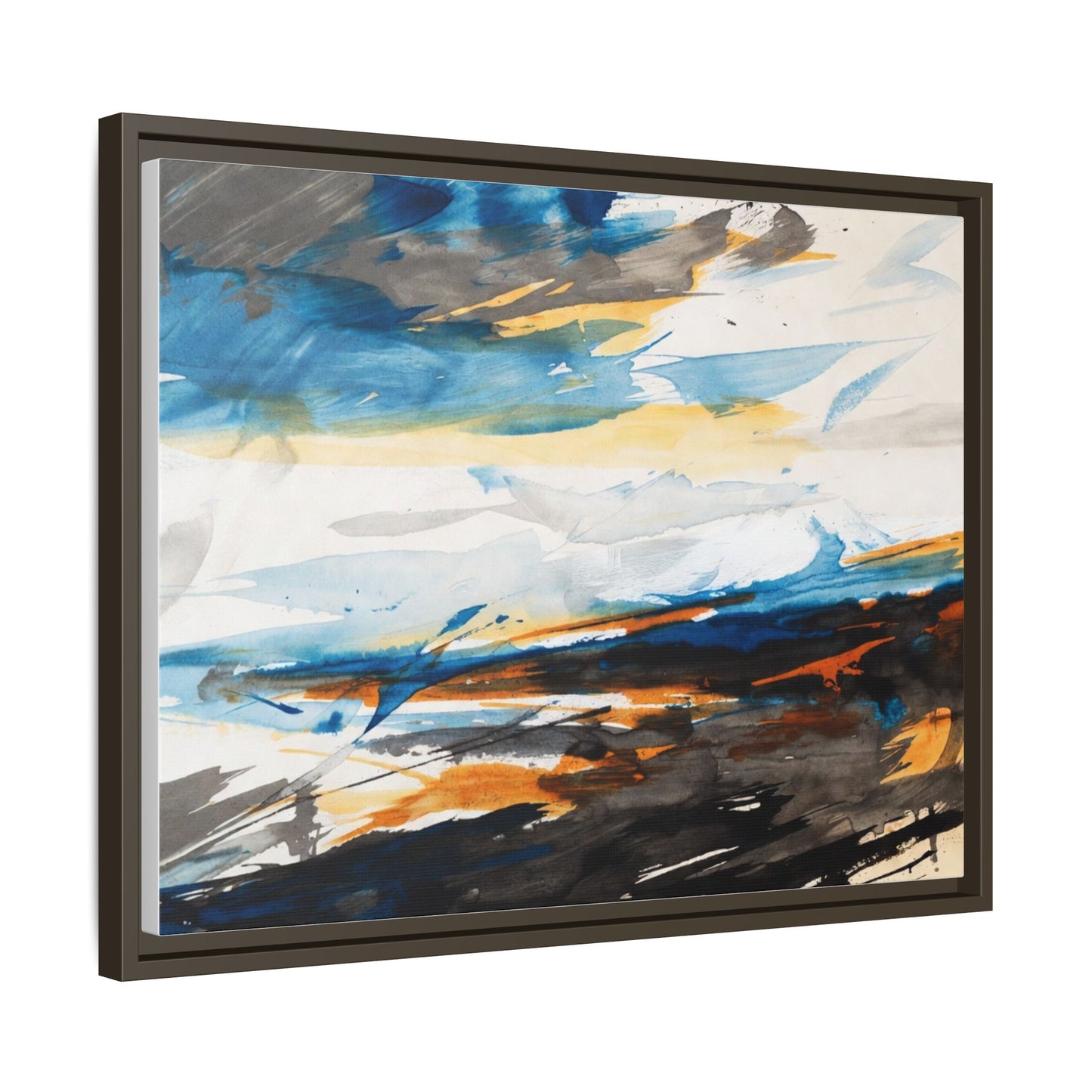 Abstract Coastal Waves Matte Canvas Framed Wall Art