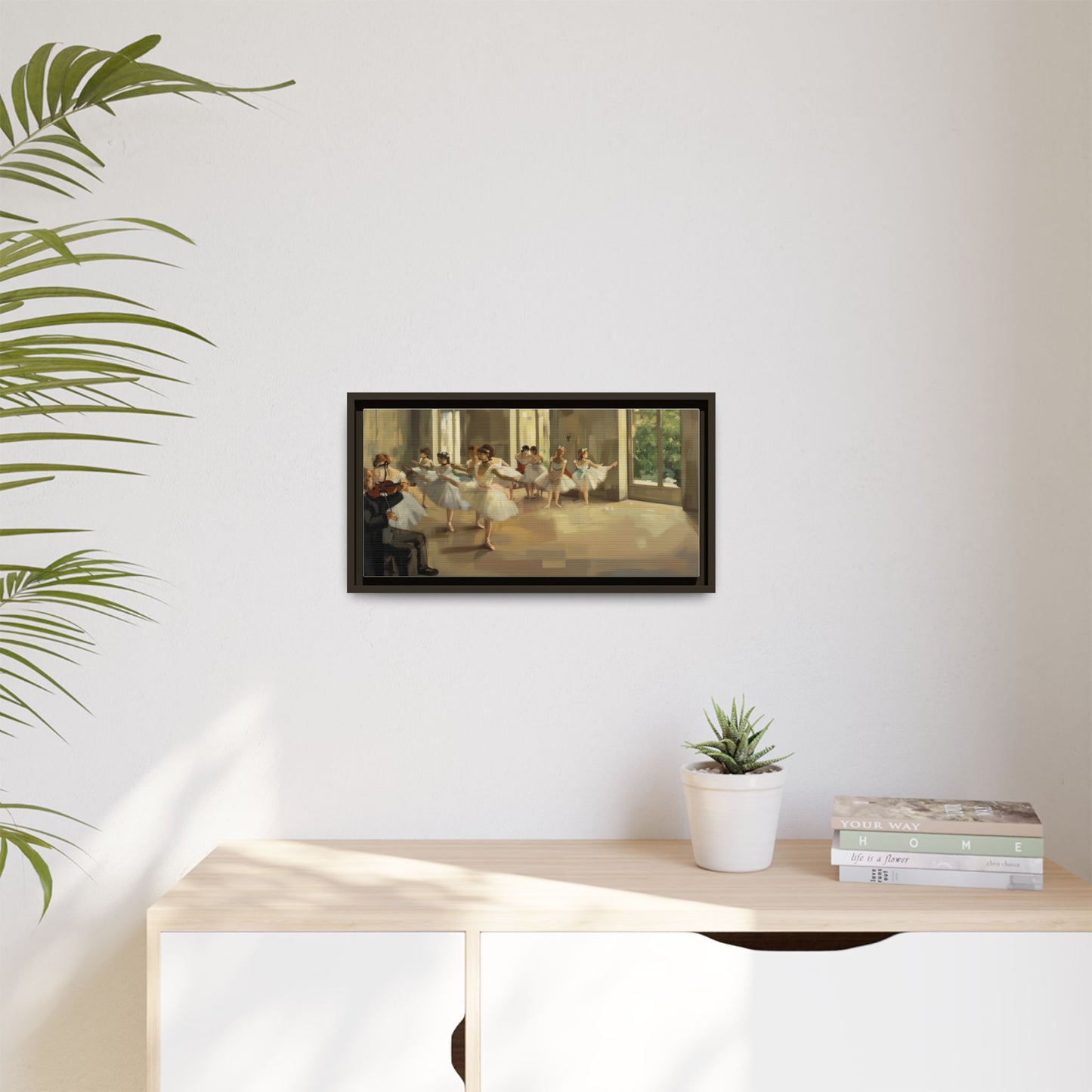 Framed Matte Canvas Print — Ballet Class Scene (Impressionist Dancers)