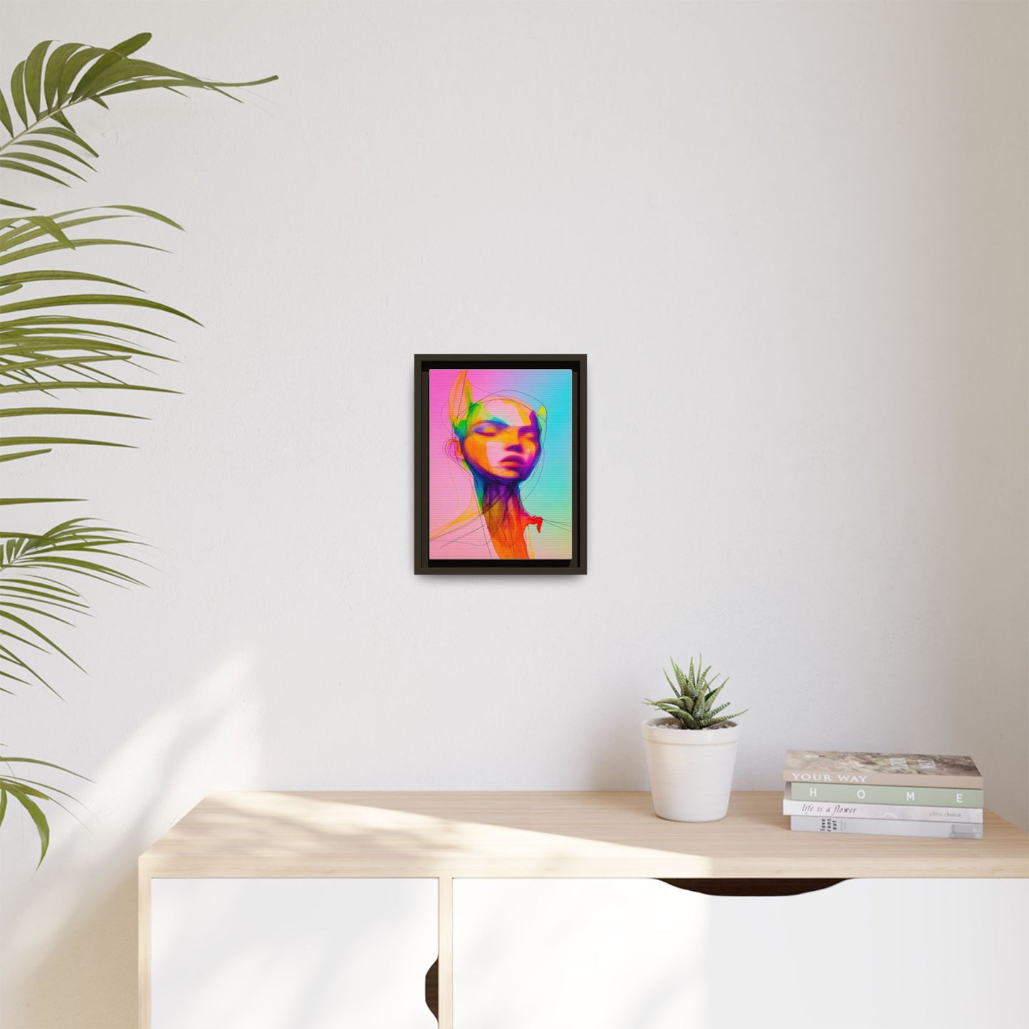 Framed Matte Canvas Art — Vibrant Abstract Portrait Wall Print