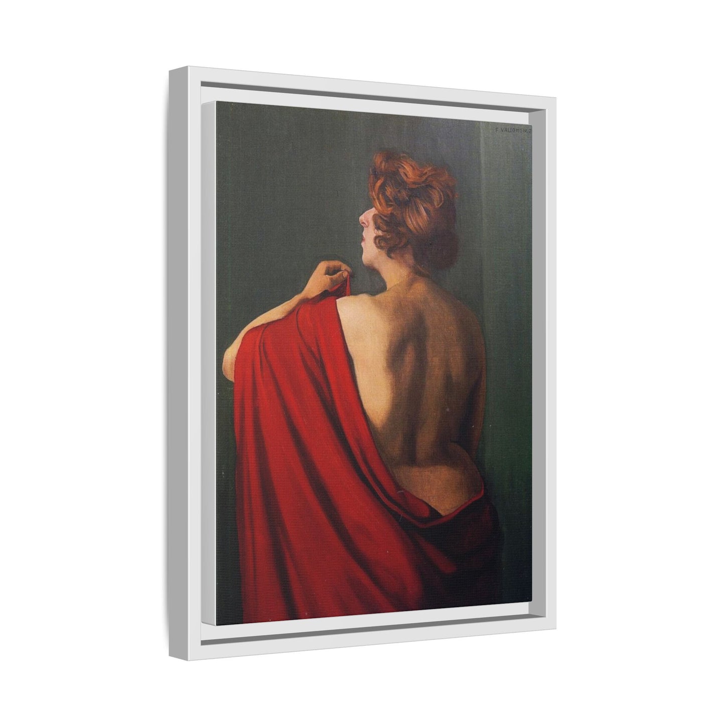 Femme au châle rouge by Félix Vallotton Framed Matte Canvas Wall Art Print