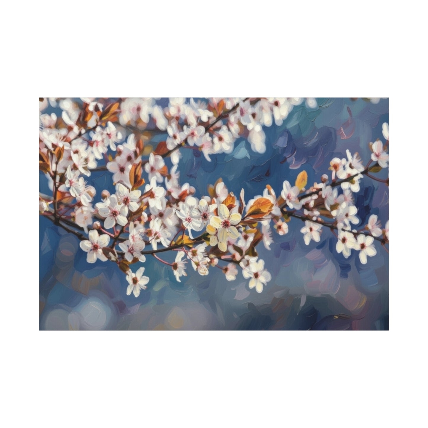 Cherry Blossom Branch Matte Canvas Wall Art — Spring Floral Print