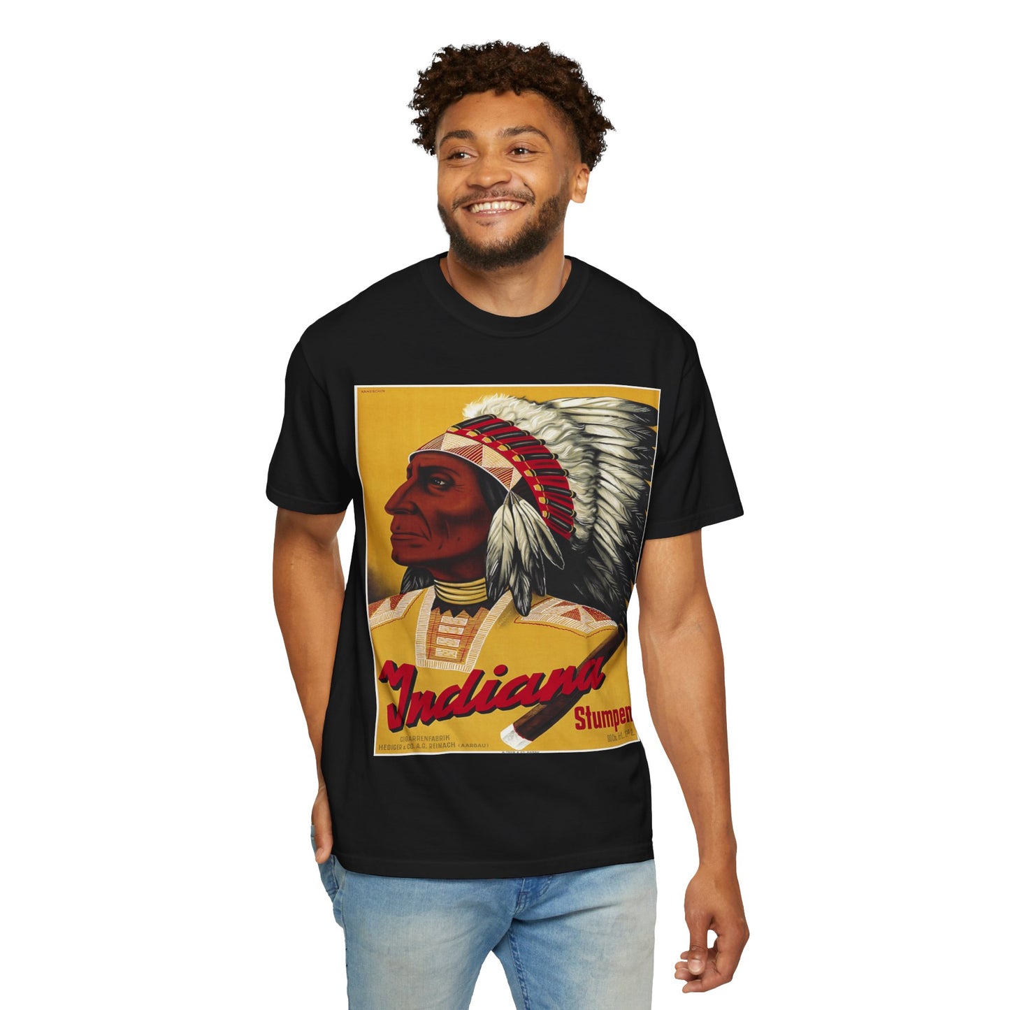 T-Shirt — Retro 'Indiana' Native Chief Vintage Poster Design