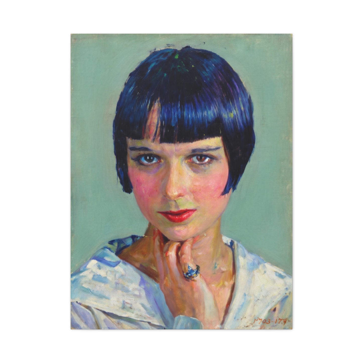 Portrait Canvas Print — Vintage Flapper Woman Matte Stretched Wall Art
