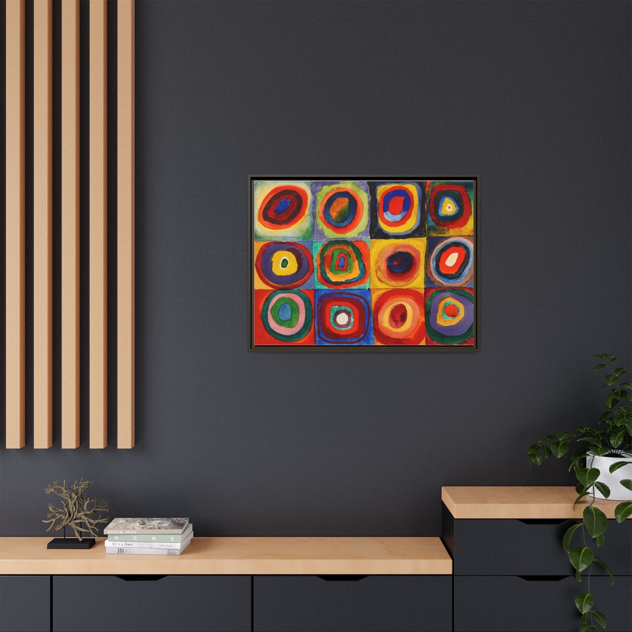 Colour Study, Squares with Concentric Circles by Vassily Kandinsky Framed Abstract Canvas Print