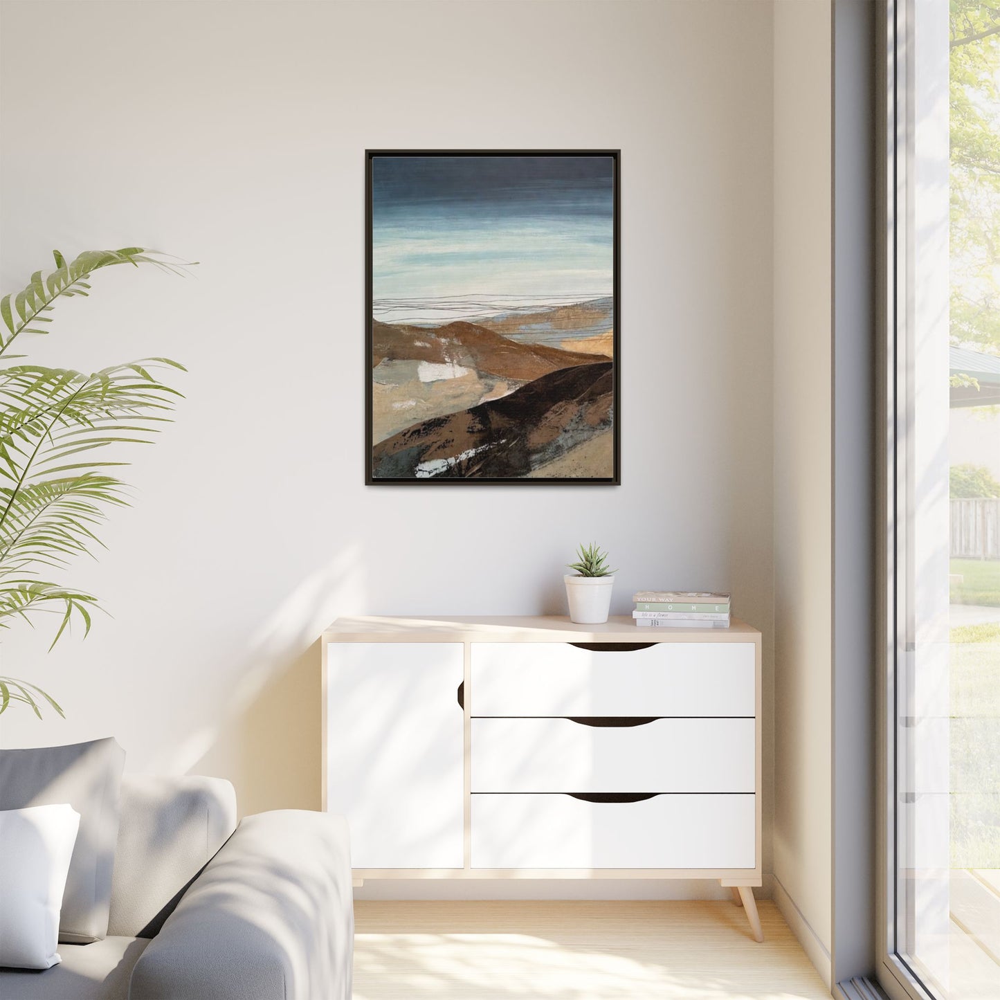 Framed Matte Canvas Art — Serene Abstract Landscape