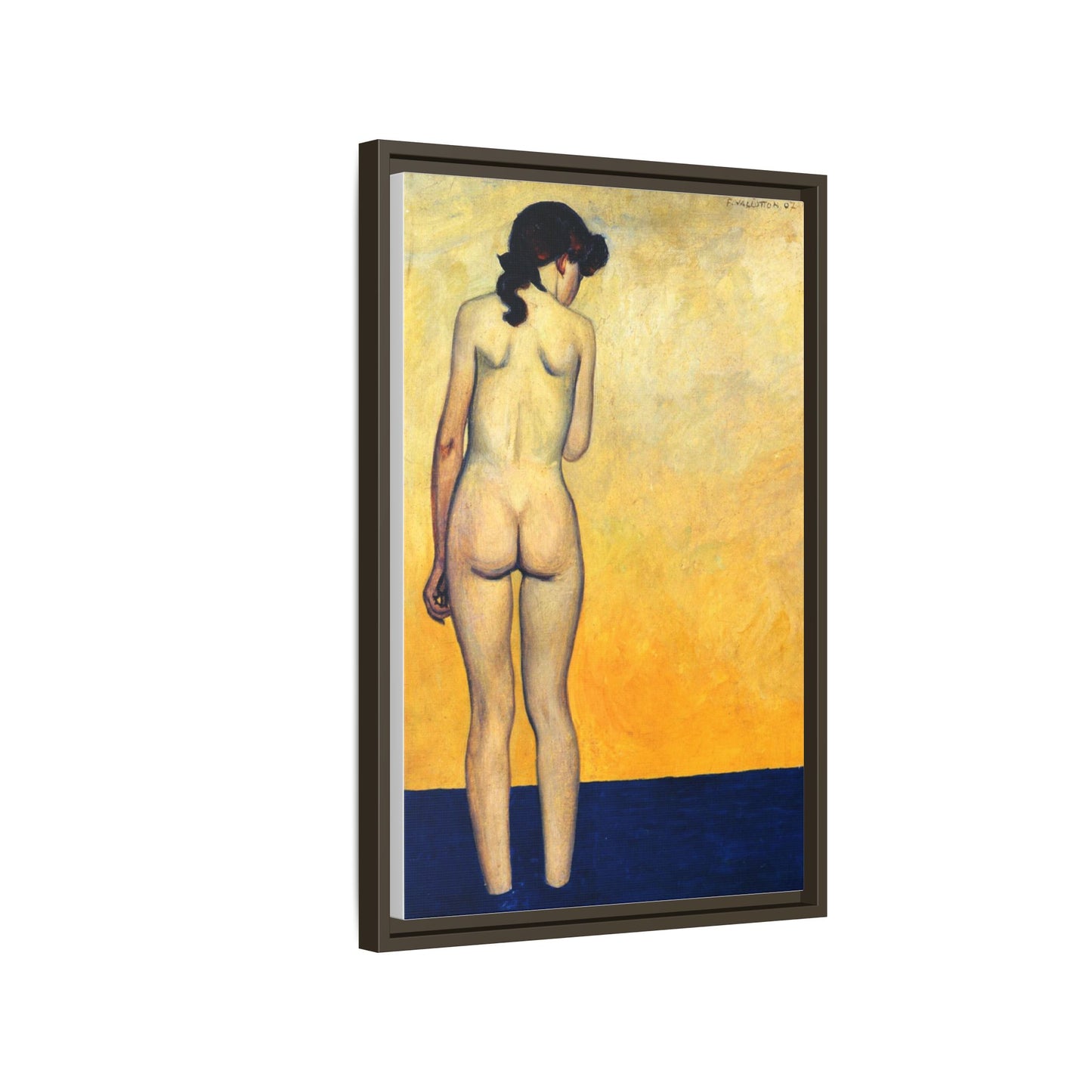 Adolescente entrant dans l'eau by Félix Vallotton Framed Matte Canvas Wall Art Print