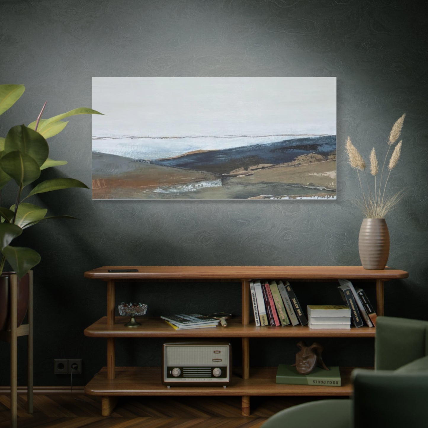 Abstract Coastal Landscape Canvas — Stretched Matte Wall Art