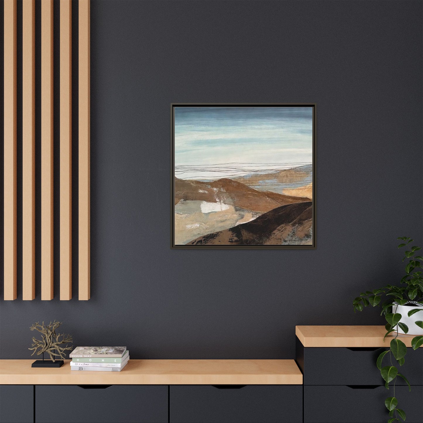 Framed Matte Canvas Art — Serene Abstract Landscape