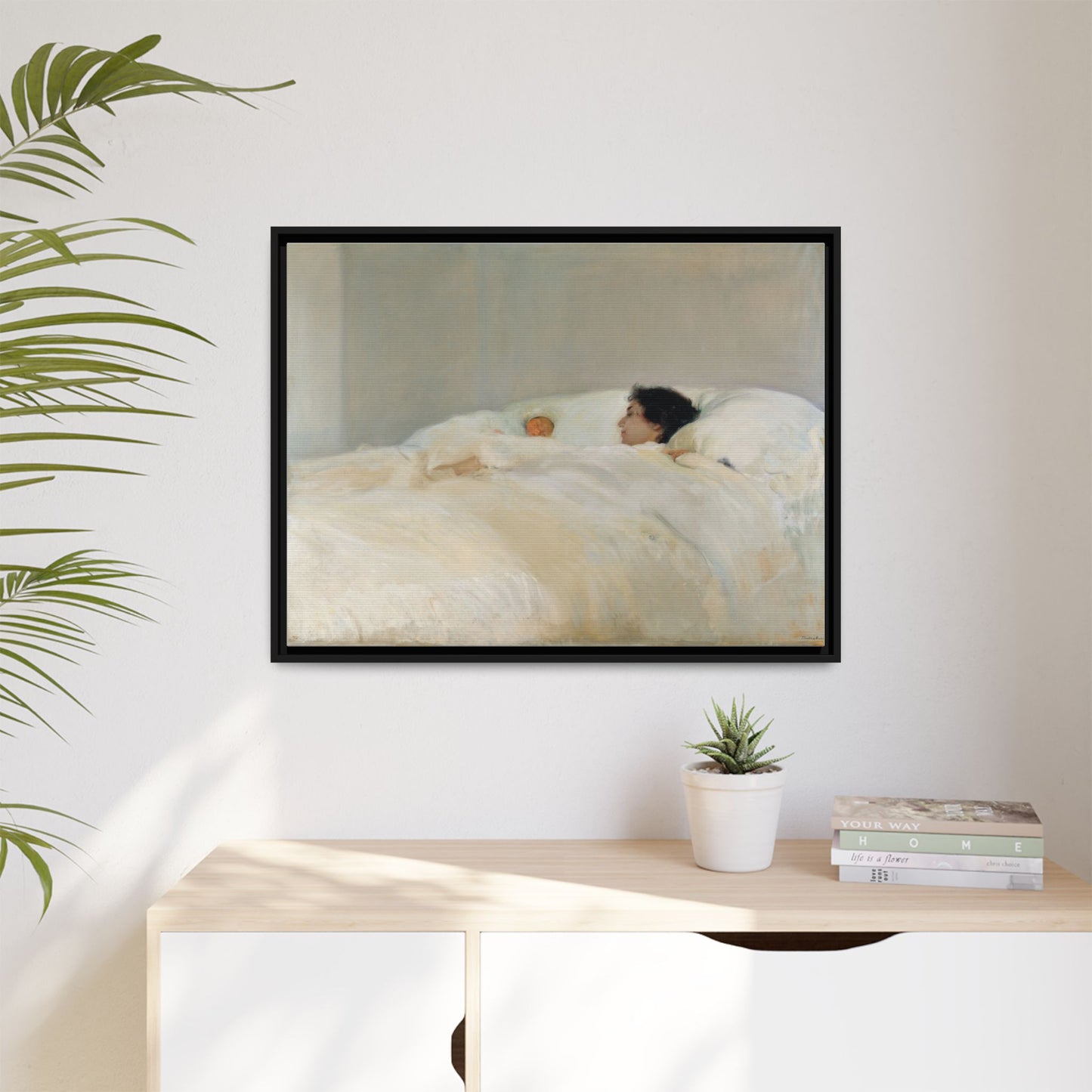 Mother by Joaquin Sorolla y Bastida Framed Matte Canvas Wall Art Print