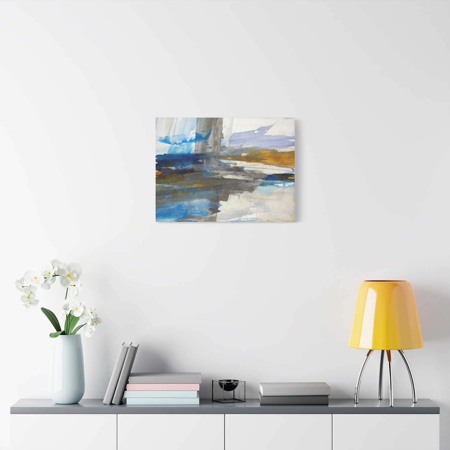 Abstract Coastal Blue Matte Canvas Print — Stretched 1.25" Wall Art